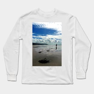 Sandy Beach Finistere Brittany Bretagne France Long Sleeve T-Shirt